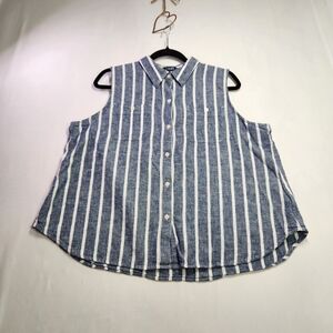 ⭐️Chaps Linen Blend Sleeveless Button Up - Women's XL